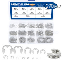 290PCS 304 Stainless Steel 1.2-15mm External Split Retaining Ring Clip Assortment Kit  E Clip Circlip Washer